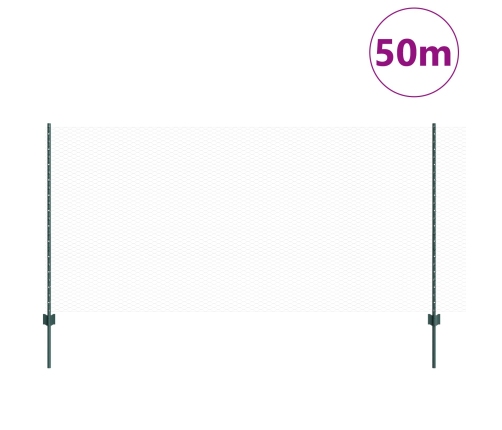 Vidaxl Žogu Stabi 11 Gab. U-Kanāls Zaļš 120 Cm Tērauds,  Sešstūra Žogs Zaļš 1.2X50 M Tērauds Vidaxl