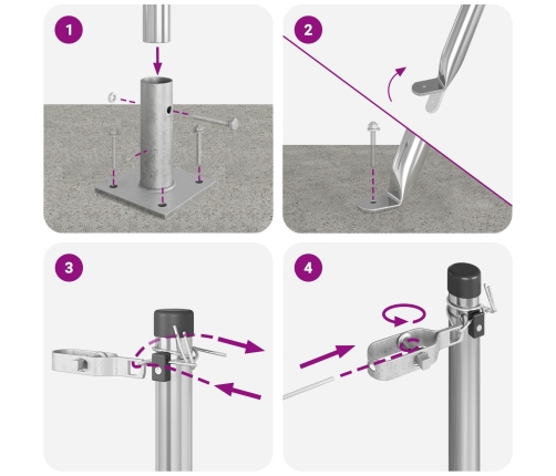 Žoga Stabi 52 Komplekts Cinkots Tērauds 3.2 X 3.2 X 50 Cm Vidaxl