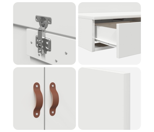 Vidaxl Uzglabāšanas Gultas Rāmis Balts Inženierijas Koks 140 X 190 Cm