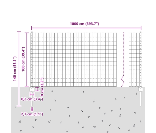Vidaxl Eiropas Žogs Ar 5 U Stabiem Zaļš 1X10 M Tērauds