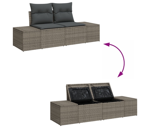 10 Daļu Dārza Dīvānu Komplekts Ar Spilveniem Pelēks Polietilēna Rotangpalma Vidaxl