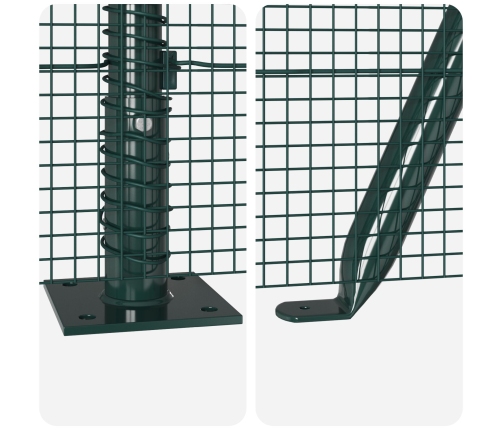 Žoga Stabiņu Komplekts 2 Gabali Zaļš Tērauds, Pvc 25 X 1 M Vidaxl