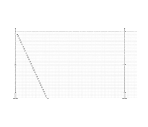 Veltīts Stiepļu Žogs Ar 13 Flanged Stabiem 1.5X50 M Galvanizētā Tēraudā Vidaxl
