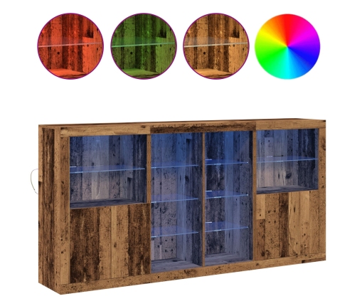 Vidaxl Sekretārs Ar Led Gaismām Vecs Koks 202X37X100 Cm Inženieru Koks, Vidaxl Sekretārs Ar Led Gaismām Vecs Koks 60.5X37X100 Cm,  Sekretārs Ar Led Gaismām Vecs Koks 41X37X100 Cm Vidaxl