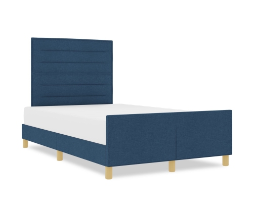 Zilas Auduma Gultas Rāmis 140X200 Cm Vidaxl