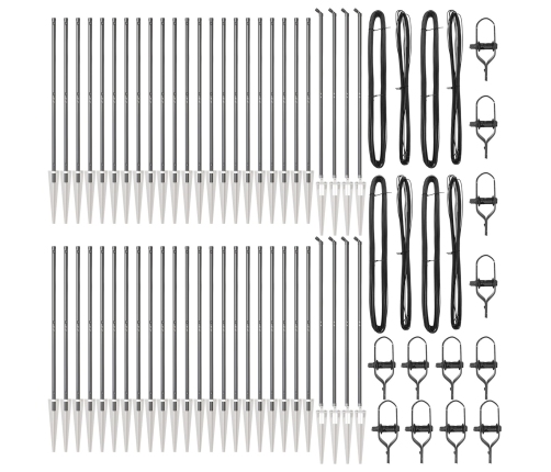 Žoga Stabi Ar Uzgaļiem 52 Gab Ø32 Mm 170 Cm Cinkots Tērauds Vidaxl