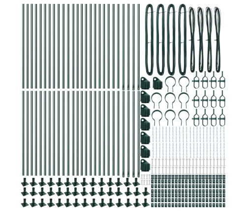 Žogu Stabi 52 Komplekts Zaļš Pulverkrāsots Tērauds Vidaxl