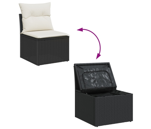 10 Gab Dārza Dīvānu Komplekts Ar Spilveniem Melnajā Polietilēna Rotangpalma Akācija Vidaxl