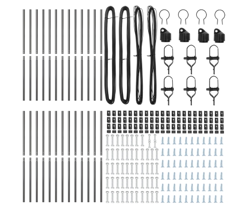 Žoga Stabi 26 Gab. Pelēks Ø32 Mm 190 Cm Cinkots Tērauds Vidaxl
