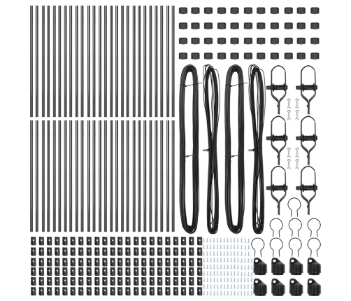 Žogu Stabi 52 Gabali Pelēks Ø32 Mm 80 Cm Cinkots Tērauds Vidaxl