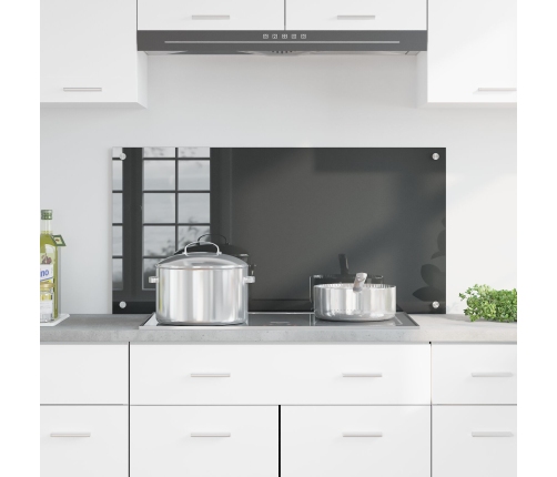 Virtuves Aizsargpaneļi Tumši Pelēki 100X50X0,6 Cm Rūdīts Stikls Vidaxl