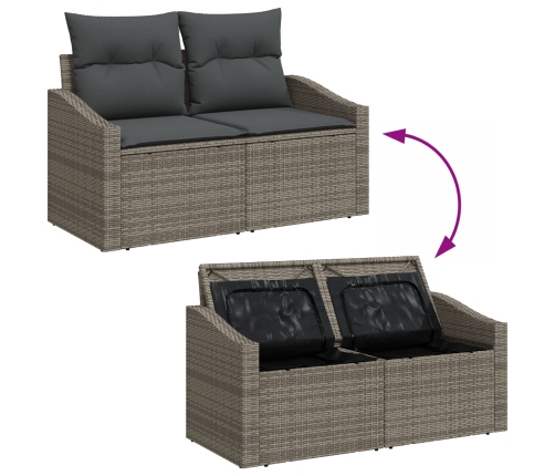 10 Daļu Dārza Ēdamkombinācija Ar Spilveniem Melnā Poli Rotangpalma Vidaxl