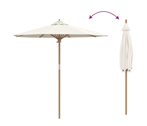 Dārza Lietussargs Krēmkrāsas 217X230 Cm No Bambusa Vidaxl