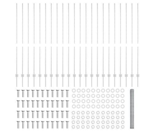 Vidaxl Žoga Stabi 22 Gab U-Kanāls 160 Cm Galvanizēts Tērauds,  Heksagona Žogs 1.6X50 M Galvanizēts Tērauds Vidaxl
