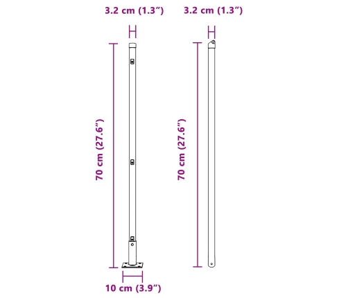 Žogu Stabi 26 Komplektā Pelēks Betons, Metāls 3.2 X 3.2 X 70 Cm Vidaxl
