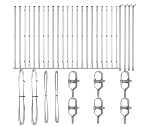 Žogu Stabi 26 Komplektā Cinkota Tērauda 3.2 X 3.2 X 50 Cm Vidaxl