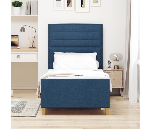 Zils Auduma Gultas Rāmis 100X200 Cm Vidaxl