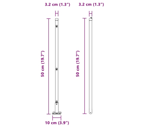 Žogu Stabu Komplekts 13 Gabali Pelēks Betons 3.2 X 3.2 X 50 Cm Vidaxl
