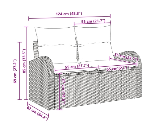 10 Daļu Dārza Dīvānu Komplekts Ar Spilveniem Melnas Poli Rotangpalmas Vidaxl