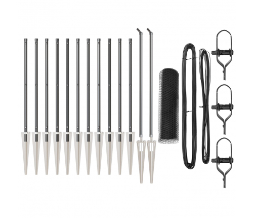 Žoga Komplekts 2 Gabali Pelēks Pulverkrāsots Tērauds 25 X 1 M Vidaxl