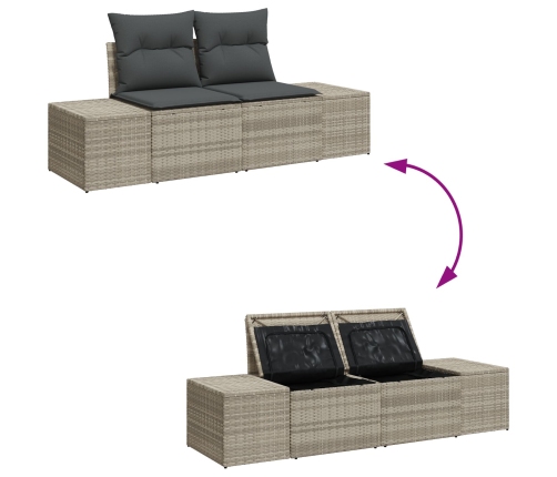 11 Gabalu Dārza Dīvānu Komplekts Ar Spilveniem Pelēkā Poli Rotangpalma Vidaxl