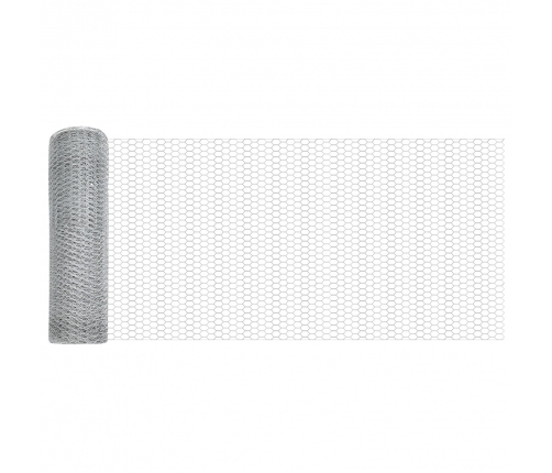 Vidaxl Sešstūra Žogs 1X100 M Cinkots Tērauds,  Žogu Stabi Ar Kātu 13 Gab Ø32 Mm 120 Cm Cinkots Tērauds Vidaxl