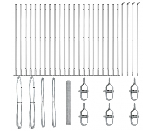 Vidaxl Sešstūra Žogs 1.4X50 M Galvanizēts Tērauds,  Žoga Stabi Ar Pamata Plāksnēm 13 Gb Ø32Mm 78.5Cm Galvanizēts Tērauds Vidaxl