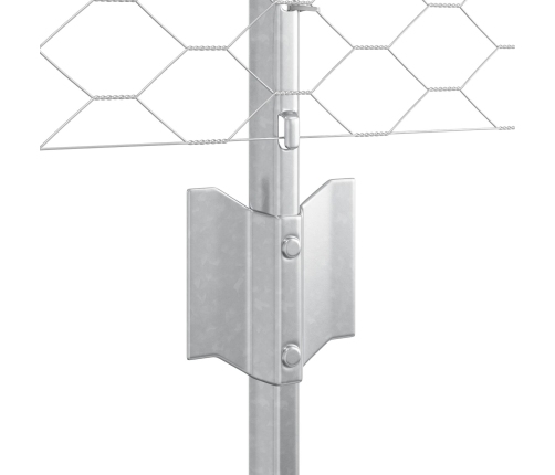 Vidaxl Žogu Stabi 5 Gab. U-Veida 60 Cm Galvanizēts Tērauds,  Heksagonu Žogs 0.6X10 M Galvanizēts Tērauds Vidaxl