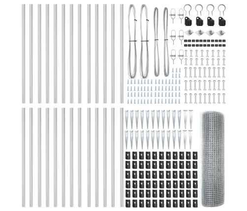 Savilktais Metāla Žogs Ar 13 Spikes Stabiem 1X50 M Cinkots Tērauds Vidaxl