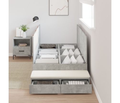 Vidaxl Uzglabāšanas Gultas Rāmis Betona Pelēks Inženierijas Koks