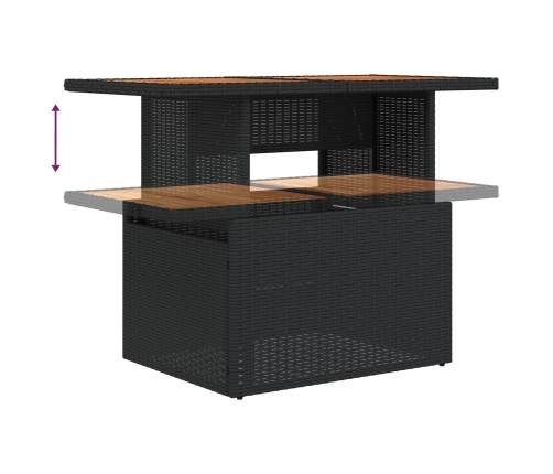 11 Gabalu Dārza Ēdamistabas Komplekts Ar Spilveniem Melna Polirajak Akācijas Vidaxl