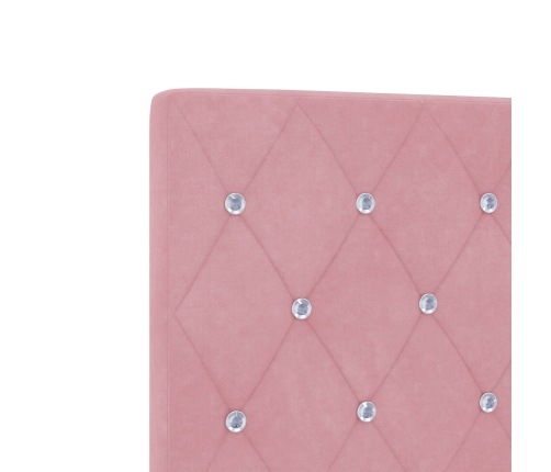 Vidaxl Gultas Galvgalis Kristāla Pogu Tuftēts Rozā 100 Cm Samts,  Gultas Galvgalis Kristāla Pogu Tuftēts Rozā 200 Cm Samts Vidaxl