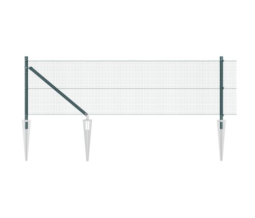 Savilktais Metāla Žogs Ar 13 Stabiem Zaļš 0.8X50 M Tērauds Vidaxl