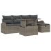 Vidaxl 6 Daļu Dārza Sofas Komplekts Ar Spilveniem Pelēkā Poli Rotangpalma,  2-Vietīga Dārza Sofa Ar Uzglabāšanu Un Spilveniem Pelēkā Poli Rotangpalma Vidaxl
