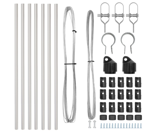 Žoga Stabi 7 Gab. Komplekts Sudrabs Cinkots Tērauds Vidaxl