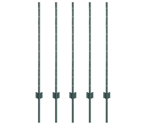 Žogu Stabi 5 Gab. U-Kanāls Zaļš 100 Cm Tērauds Vidaxl