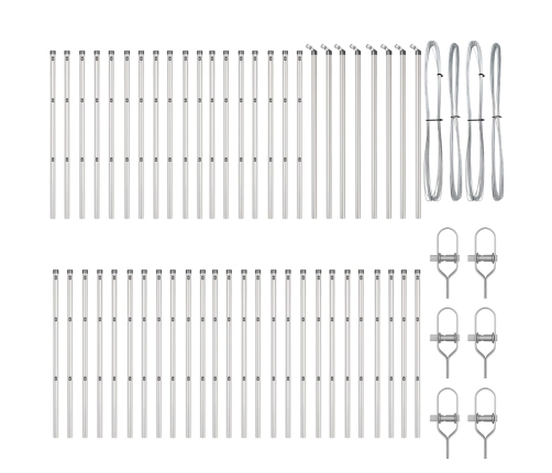 Žogu Stabi 52 Gab. Ø32 Mm 80 Cm Cinkots Tērauds Vidaxl