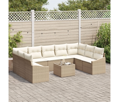 10 Daļu Dārza Dīvānu Komplekts Ar Spilveniem Brūnā Poli Rotangpalmas Vidaxl