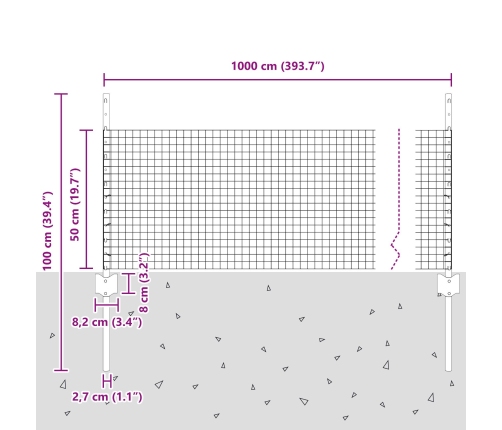 Vistas Tīkla Žoga Komplekts 2 Gabali Pelēks Cinkots Metāls Vidaxl