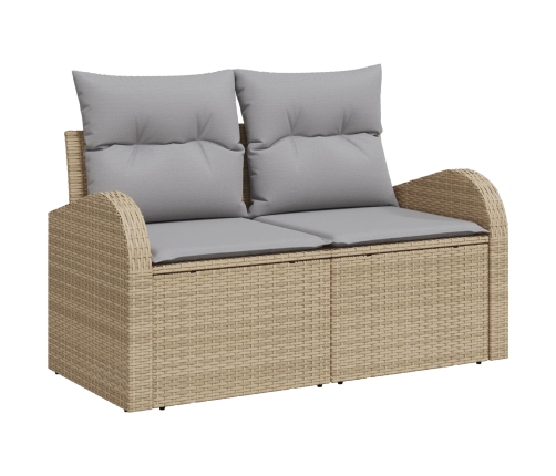 10 Daļu Dārza Dīvānu Komplekts Ar Spilveniem Bēšā Rotangpalmas Akācijas Vidaxl