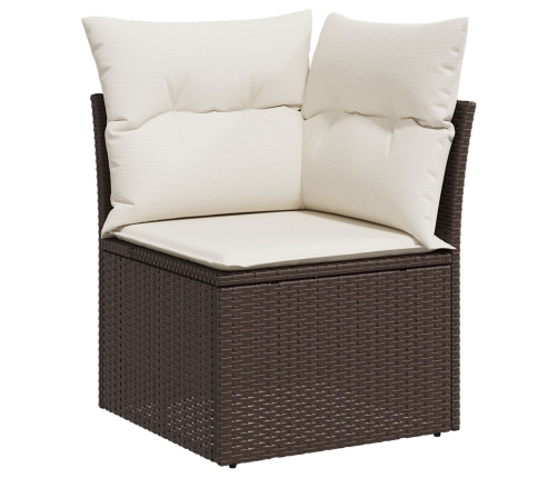 10 Gabalu Dārza Dīvānu Komplekts Ar Spilveniem Brūnā Poli Rotangpalmas Vidaxl