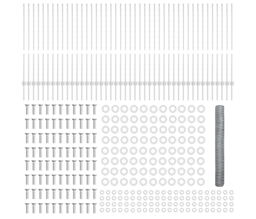 Vidaxl Žogu Posti 22 Gab. U-Kanāls 120 Cm Cinkots Tērauds,  Sešstūra Žogs 1.2X100 M Cinkots Tērauds Vidaxl