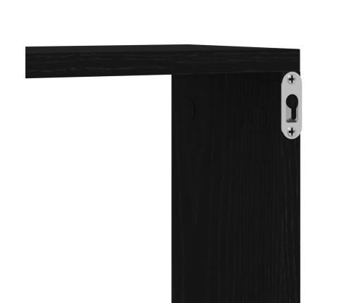 Sienas Plaukti 2 Gabali, Melnā Ozola Krāsā, 50X15X85 Cm, Inženierētā Koka Vidaxl