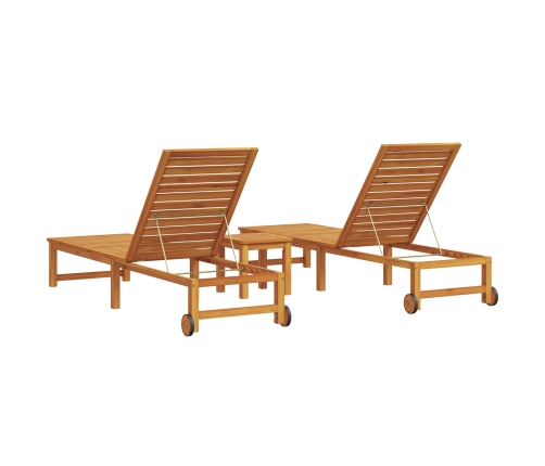 Vidaxl Sauļošanās Krēsls Ar Galdiņu No Cietas Akācijas,  Sauļošanās Krēsls No Cietas Akācijas Vidaxl