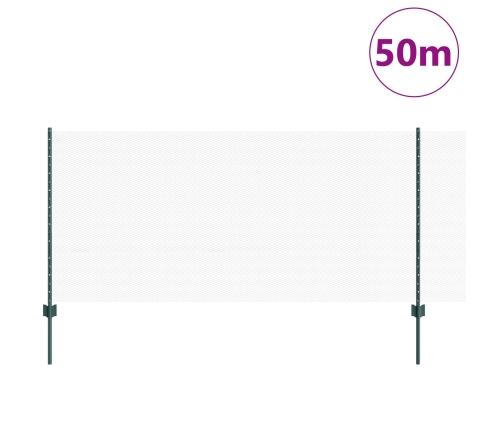 Vidaxl Žoga Stabi 11 Gab. U-Kanāls Zaļš 100 Cm Tērauds,  Sešstūra Žogs Zaļš 1X50 M Tērauds Vidaxl