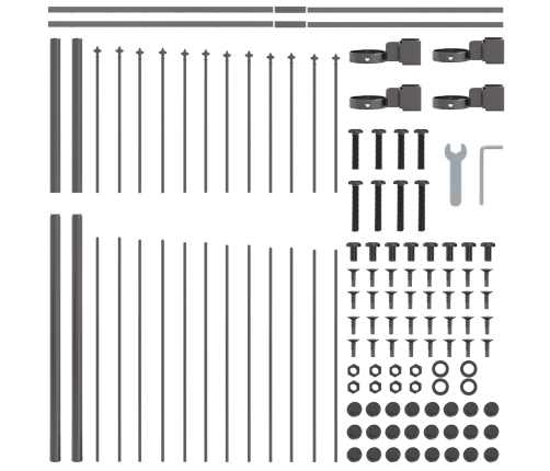 Žoga Panelis Ar Izliektu Galu 7 Paneļu Komplekts Pelēks Vidaxl
