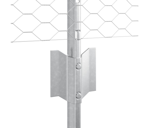 Vidaxl Žoga Stabi 11 Gab. U-Kanāls 80 Cm Galvanizētais Tērauds,  Sešstūra Žogs 0.8X100 M Galvanizētais Tērauds Vidaxl