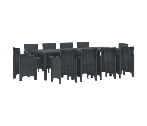 11 Daļu Dārza Ēdamistabu Komplekts Ar Spilveniem Antracīta Poli Rotangpalma Vidaxl