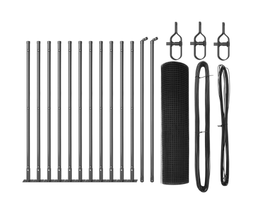 Žogu Stabu Komplekts 2 Gabali Pelēks Pulverkrāsots Tērauds Vidaxl