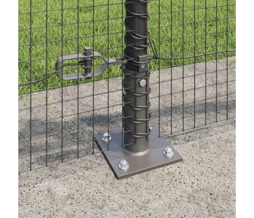 Žoga Pīlāru Komplekts 2 Gab. Pelēks Pulverkrāsots Tērauds Vidaxl